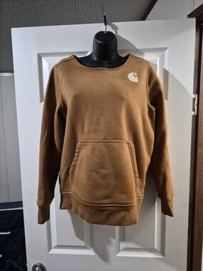 Carhartt Brown Crewneck Sweatshirt with Front Pocket